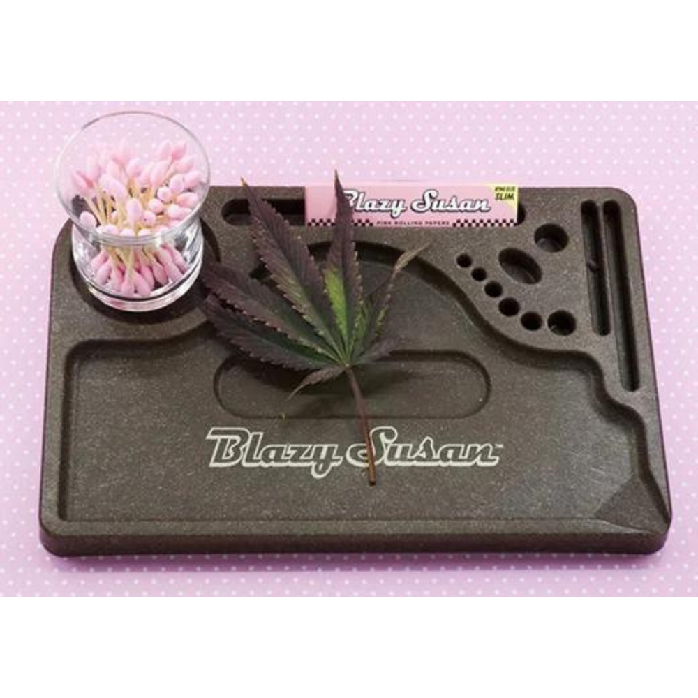 Blazy Susan Hemp Plastic Rolling Tray - Canna Bella Lux