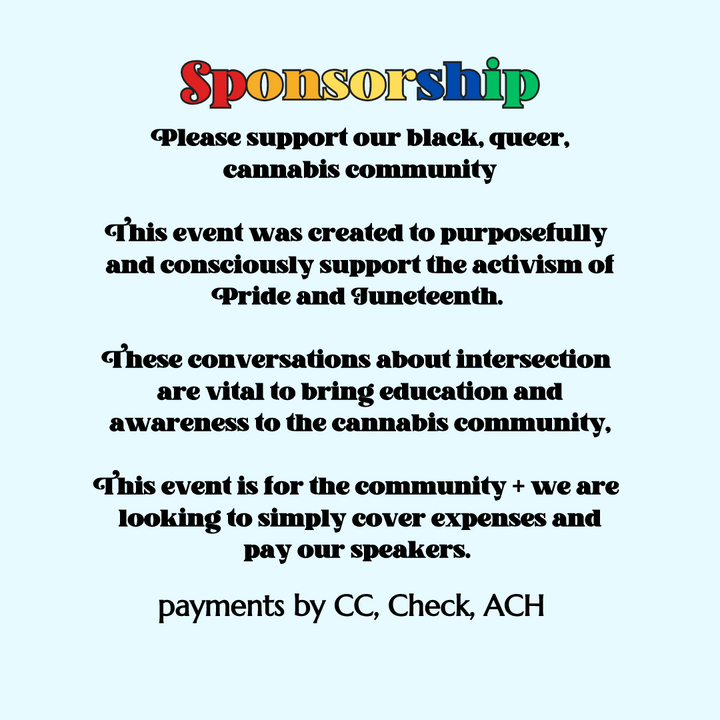 Elevating Queer Black Voices Sponsorship - Canna Bella Lux