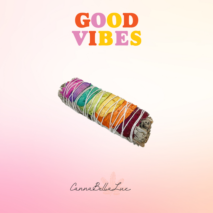 Good Vibes Sage Stick- Chakra Rose White Sage.