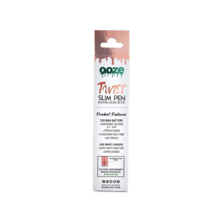 OOZE TWIST SLIM PEN- ROSE GOLD - Canna Bella Lux